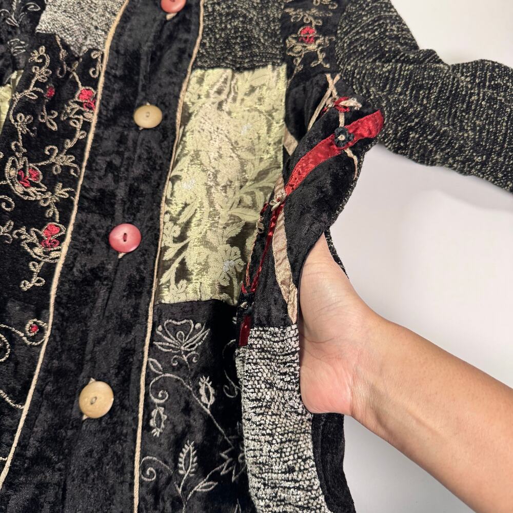 Vintage 90s Flashback Patch Work Button Up Jacket… - image 7